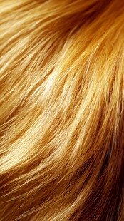 金黄柔顺发丝特写