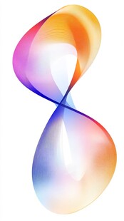 彩色流动渐变抽象曲线图形