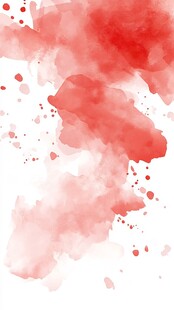 红色水彩晕染抽象背景图