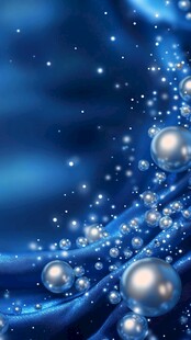 梦幻蓝调珍珠背景图