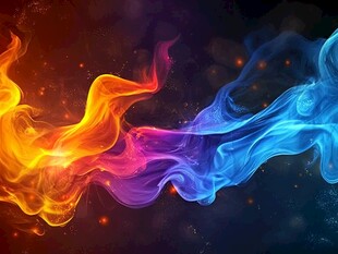 红蓝炫彩火焰特效画面