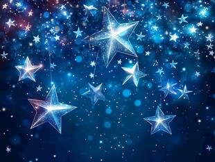 梦幻蓝色星空星星背景图