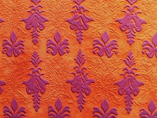 橙底紫纹复古花纹图案
