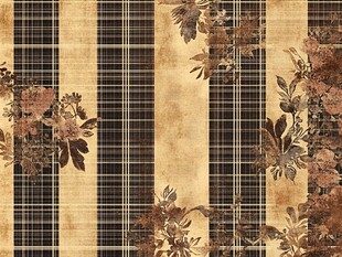 复古花卉条纹图案壁纸