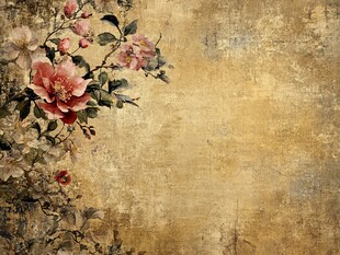 复古花卉纹理背景图