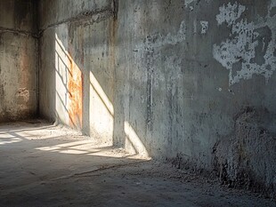 破旧房间里的斑驳光影