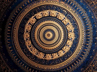 神秘华丽的圆形图腾图案