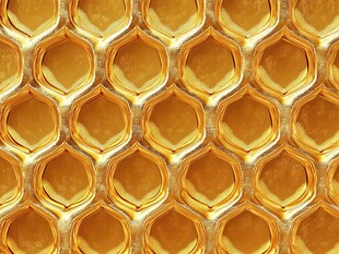 金色蜂巢状立体纹理图案