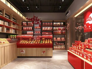 中式零食店内部陈列展示
