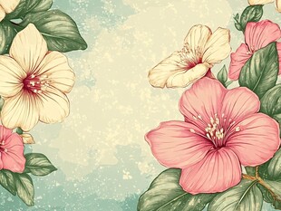 复古风花卉背景图