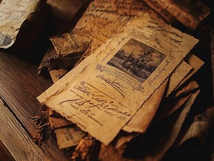 复古旧信件与古老纸张