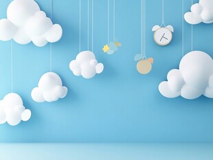 梦幻云朵装饰的童趣空间