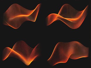 橙色动感波浪特效图案