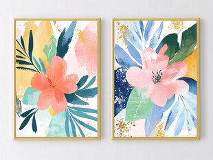 花卉装饰画 清新艺术风格