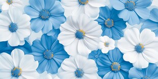 蓝白花卉背景图