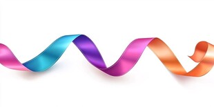 彩色飘带舞动 绚丽多姿