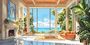 海景客厅 惬意的自然融合空间