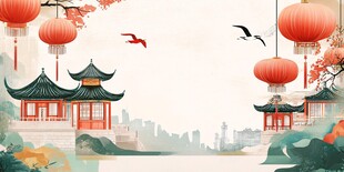 中式古韵美景 红灯笼相伴