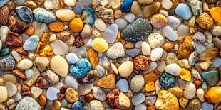 五彩斑斓的海边鹅卵石