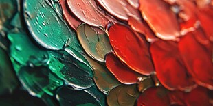 多彩油画笔触纹理特写