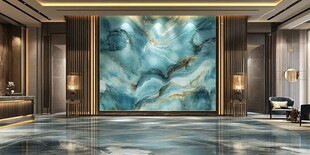 奢华大厅的艺术大理石壁画