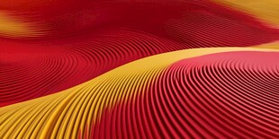 红黄渐变波纹抽象背景图