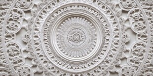 精美圆形浮雕花纹图案
