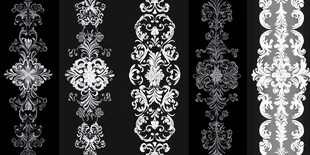 黑白花纹饰边图案集合