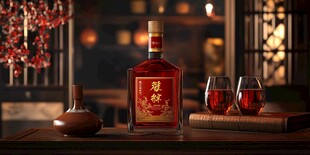 中式典雅场景中的养生酒