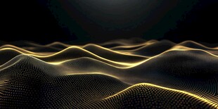 金色波浪数字艺术背景图