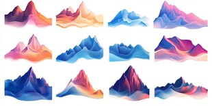 多彩梦幻山峦图形集
