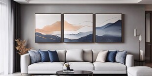 现代简约风客厅装饰挂画