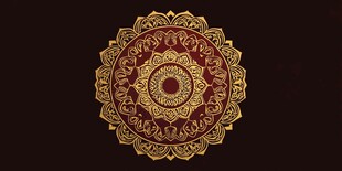 金色曼陀罗花纹图案设计