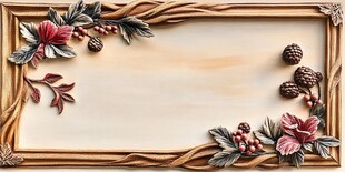 复古雕花相框装饰画面