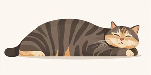 趴着的条纹猫咪