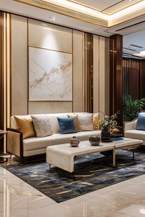 现代轻奢风客厅优雅场景