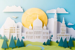 纸艺城市景观 梦幻风景线