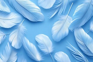 梦幻蓝色羽毛背景图案