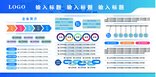 公司展板企业简介文化蓝色展板
