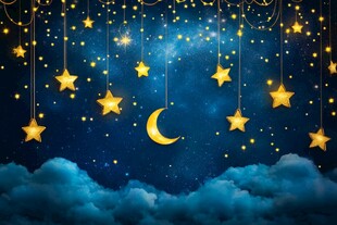 梦幻夜空下的星月挂饰