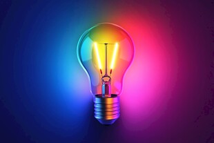 彩色发光灯泡 梦幻背景