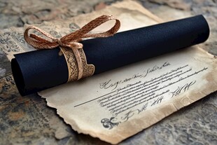 复古卷轴证书 典雅质感