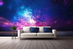 梦幻星空客厅沙发背景图