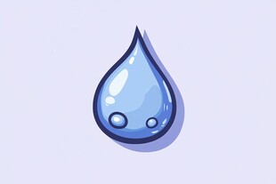 蓝色卡通水滴图标