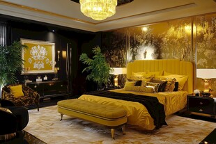 奢华金色系卧室优雅设计