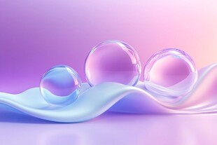 梦幻渐变背景下的透明球体