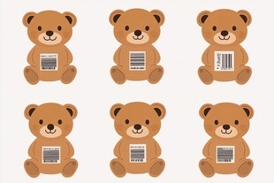 小熊图案集合 带条形码