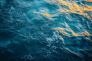 波光粼粼的蓝色海面