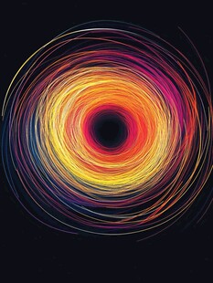 彩色旋绕线条抽象艺术图