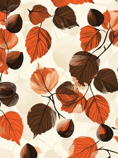 秋日叶果图案纹理背景